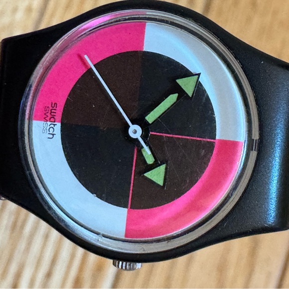 Swatch Swiss purple and Pink Bold Color-Blocked Watch 1985 main image 8